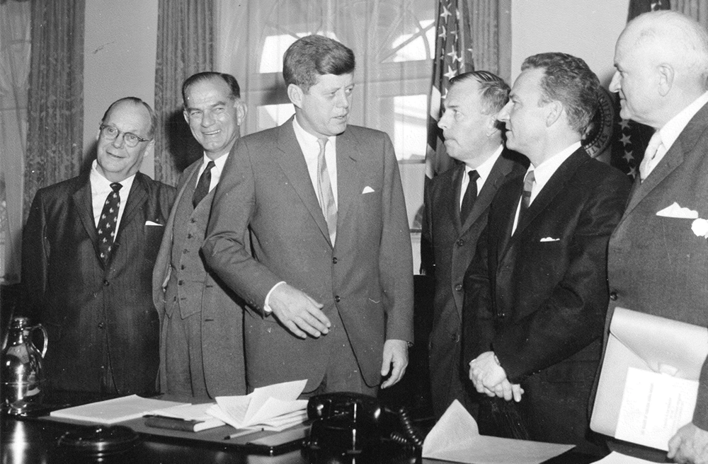 JFK meeting of board of foreign scholarships, educational exchange 1961