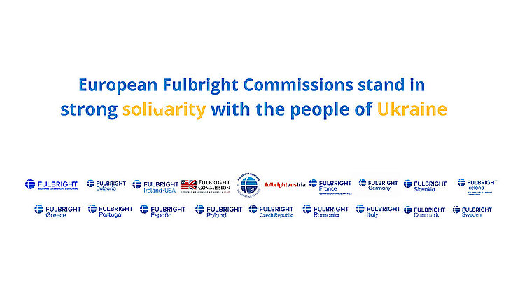 Schriftzug Solidarität mit Ukraine